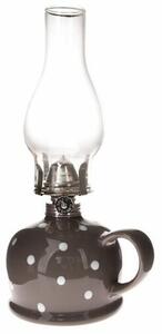 Petrolejová lampa Puntík, 14,7 x 28 x 11 cm, šedá