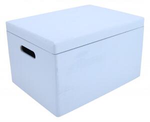 ČistéDřevo Dřevěný box s víkem 40x30x23 cm - světle modrý