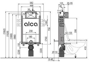 Alcadrain Set modulu pro zazdění, klozetu EBS Urban City, sedátka a tlačítka FUN-INOX, nerez