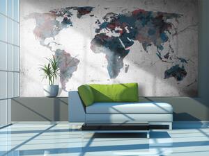 Fototapeta Mapa světa na zdi