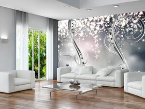 Fototapeta Abstraktní glamour - jemné ornamenty na světle šedém pozadí