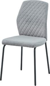 Jídelní židle Casadolce NATENA, sada 4 kusů, světle šedá, 46,5x56x92 cm, čalouněná, ergonomické opěradlo, kovové nohy