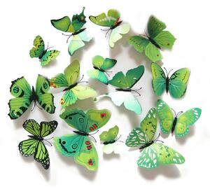 Živá Zeď Barevní 3D Motýlci Zelení