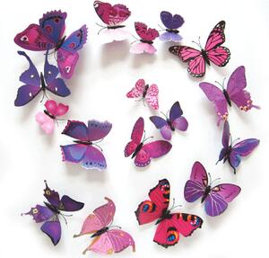 Živá Zeď Barevní 3D Motýlci Fialoví