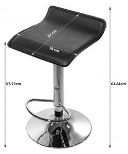 Set dvou barových židlí FORT - ekokůže / černé (chromová noha) 2ks