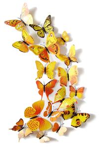 Živá Zeď Barevní 3D Motýlci Žlutí