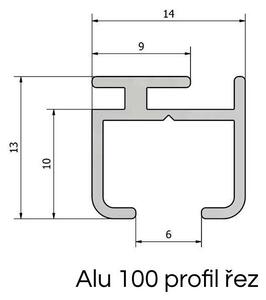AluDeco Záclonová kolejnice ALU 100, do stěny, s kluznými jezdci, bílá Rozměr produktu: 601 - 650 cm
