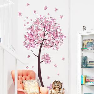 Živá Zeď Samolepka Růžový strom motýlů