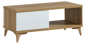 Konferenční stolek - OSLO O11, dub riva/lesklá bílá