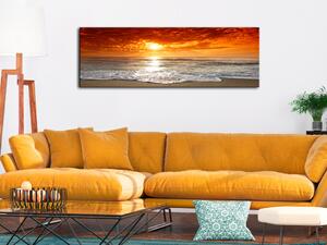 Obraz Klidné moře (1-dílný) - vlny v paprscích západu slunce