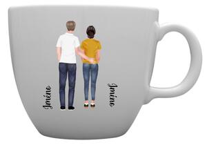 Personalizovaný MEGA XXL keramický hrnek 1000 ml s párem