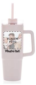 Personalizovaná cestovní termoska s průhledným víčkem s fotografií