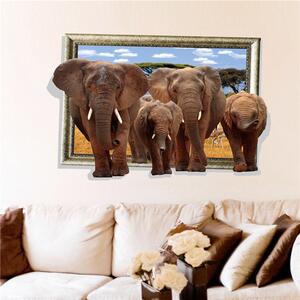 Živá Zeď Samolepka Sloni Safari