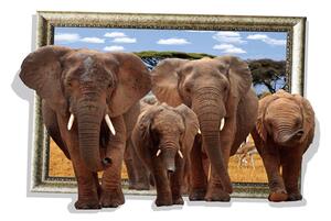 Živá Zeď Samolepka Sloni Safari