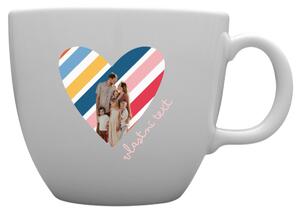 Personalizovaný MEGA XXL keramický hrnek 1 000 ml s výřezem fotky na podkladu