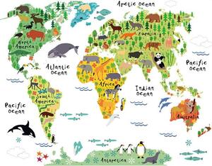 Živá Zeď Samolepka Dětská mapa světa