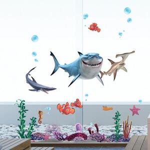 Živá Zeď Samolepka Hledá se Nemo a žraloci