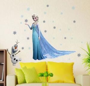 Živá Zeď Samolepka Elsa a Olaf Ledové království