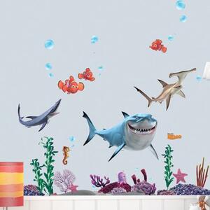 Živá Zeď Samolepka Hledá se Nemo a žraloci
