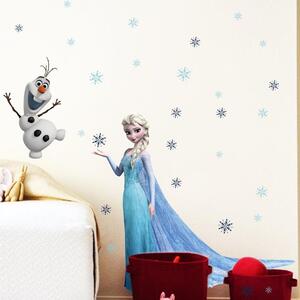 Živá Zeď Samolepka Elsa a Olaf Ledové království