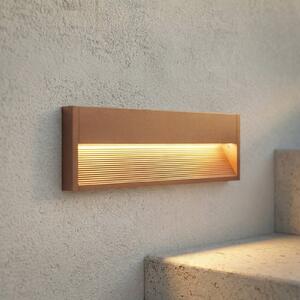 Lucande LED nástěnné svítidlo Trevin, 40 cm, IP65, hliník, Hnědá / rez, Hliník, Moderní