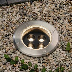 Arcchio LED zapuštěný bodový svítidlo Thentos, Ø 12 cm, 40°, nikl, IP67, Hliník / šedá / zinek, Nerezová ocel