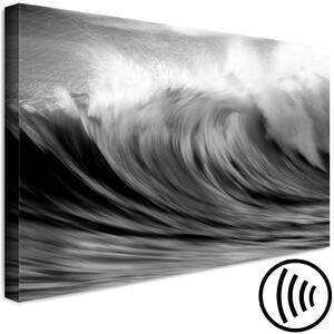 Obraz Síla oceánu (1-dílný) - Černobílá fotografie bouřlivých vln