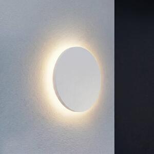 Lindby Venkovní nástěnné svítidlo LED Selinel, bílá, Ø 23 cm, číslo domu, Bílá / opál, kov, Moderní