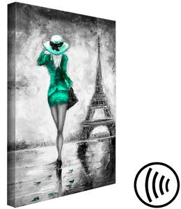 Obraz Pařížská žena (1 kus) vertikální zelená
