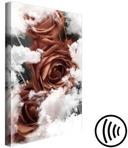 Obraz Růže v objetí oblaků (1-dílný) - Květiny ve bílých oblacích nebe