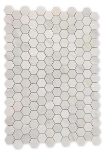 Kamenná mozaika z mramoru, Hexagon milky white