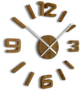Elegantní nalepovací nástěnné dřevěné hodiny na zeď