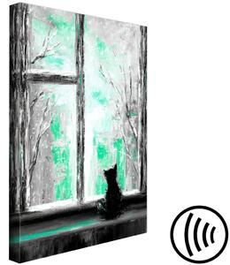 Obraz Toužebné kotě (1-dílné) vertikální zelené