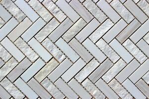 Kamenná mozaika z mramoru, Herringbone white