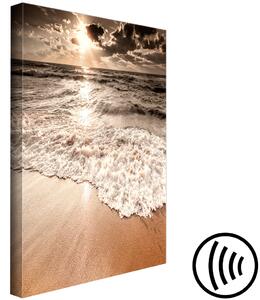 Obraz Mořský mužík (1-dílný) - námořnický krajinný obraz s vlnami a pláží