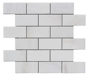 Kamenná mozaika z mramoru, Brick milky white, 30 x 30 x 0,9 cm, NH210, balení