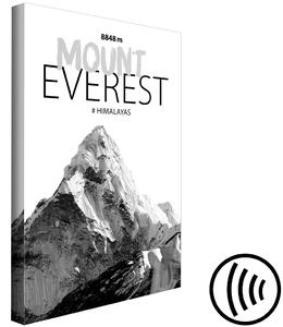 Obraz Himalájský vrchol (1-dílný) - krajina hory Mount Everest s nápisy