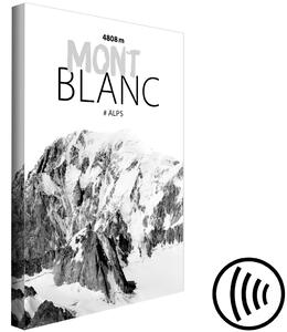 Obraz Alpský vrchol (1-dílný) - černobílá krajina hory Mont Blanc
