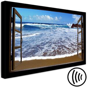 Obraz Mořská příroda (1-dílný) - melodie vln a pohled za okno