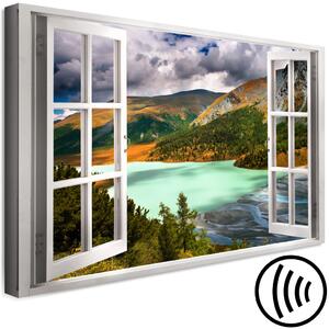 Obraz Horský oddech (1-dílný) - okno na okouzlující krajinku