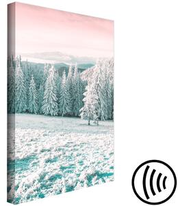 Obraz Zimní krajina (1-dílný) - stromy a hory pod vrstvou sněhu