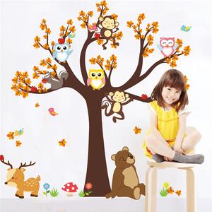 Živá Zeď Samolepka Strom a zvířátka