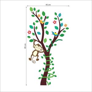 Živá Zeď Samolepka Stromeček s opičkou