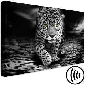 Obraz Divoké zvíře (1-dílný) - exotický kot na černobílém pozadí