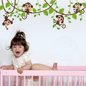 Živá Zeď Samolepka Opice na liáně