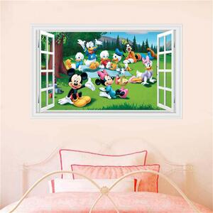 Živá Zeď Samolepka Mickey Mouse Minnie kačer Donald Goofy