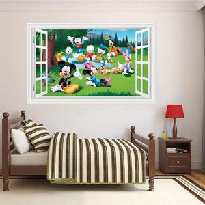Živá Zeď Samolepka Mickey Mouse Minnie kačer Donald Goofy