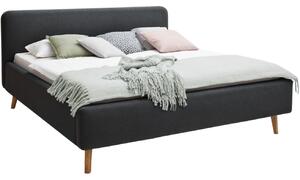 Antracitově šedá látková dvoulůžková postel Meise Möbel Mattis 140 x 200 cm