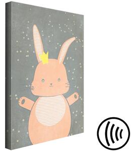 Obraz Růžová princezna (1-dílný) svislý - pastelový králík se hvězdami