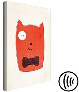 Obraz Malá elegance (1-dílný) svislý - oranžová abstraktní kočka